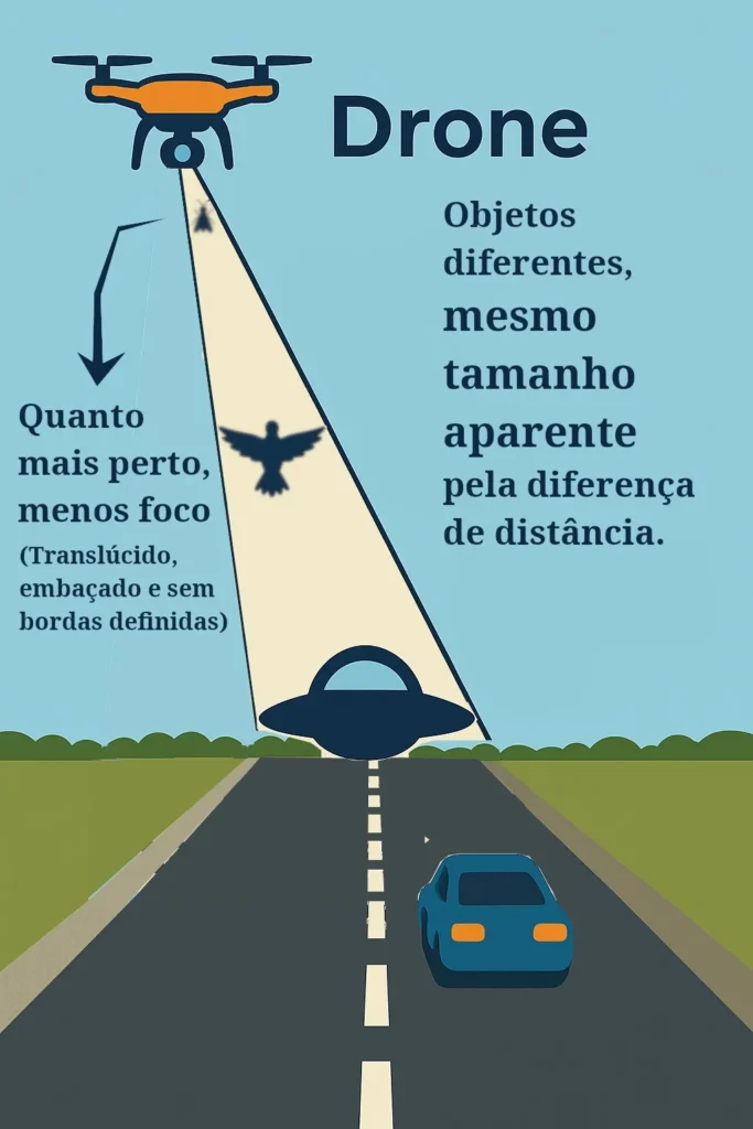Mistério voador na Serra do Rio do Rastro pode ter explicação mais próxima do que se imaginava 3 Questão de perspectiva - quando mais próximo da câmera, mais desfocado e mais rápido parecerá o objeto, mesmo que seu tamanho 'aparente' seja igual ao de um objeto muito maior