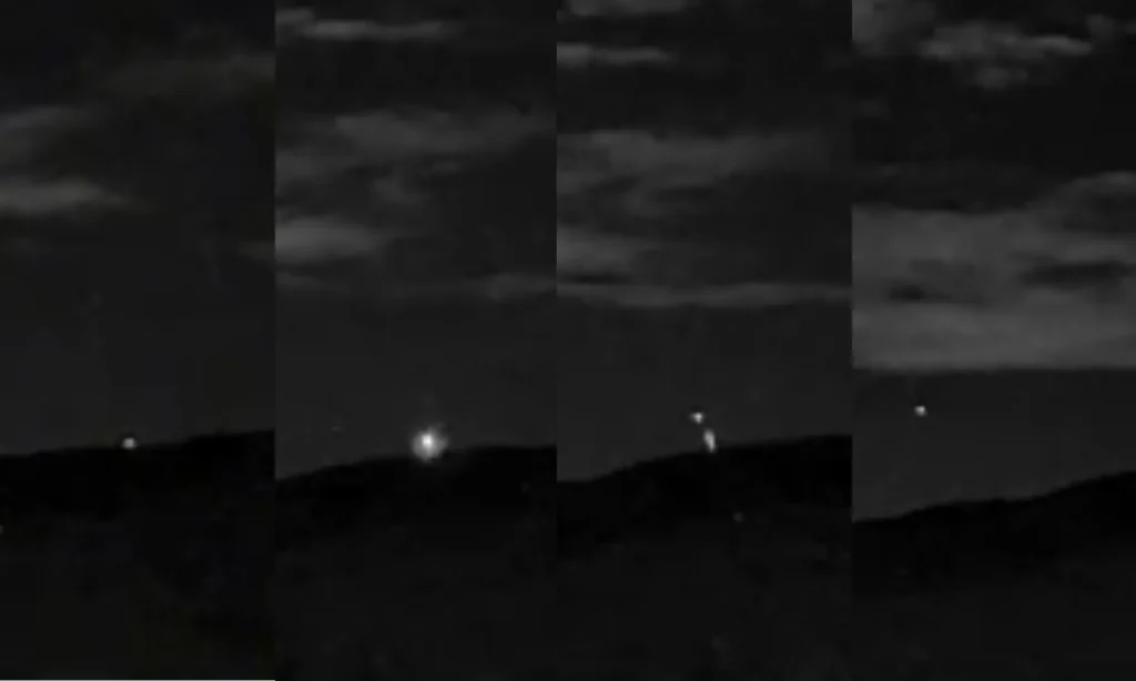 Coluna de luz misteriosa na Serra do Vulcão (RJ) intriga pesquisadores 1 Camera de estacao de monitoramento Mubras registrou estranho fenomeno na Serra do Vulcao no RJ Imagens Mubras