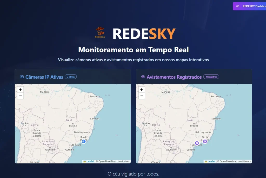 Coluna de luz misteriosa na Serra do Vulcão (RJ) intriga pesquisadores 4 Redesky, ainda em alpha, que pretende levar inteligência artificial ao monitoramento dos ceus feito por usuários comuns (Reprodução)