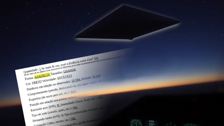 Relatórios mostram situações incríveis, como o avistamento de um OVNI na forma de um gigantesco triângulo escuro descrito como 'asa delta'