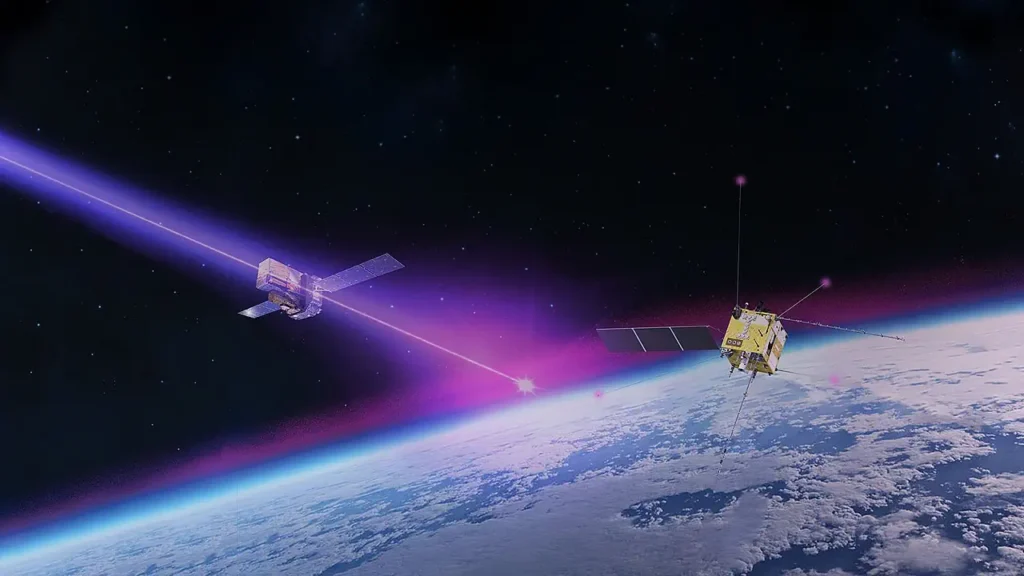 Satélite abandonado emite sinais misteriosos no espaço 1 Concepção artística de uma explosão de raios gama atingindo a Terra a partir de uma estrela distante (ESA - European Space Agency)
