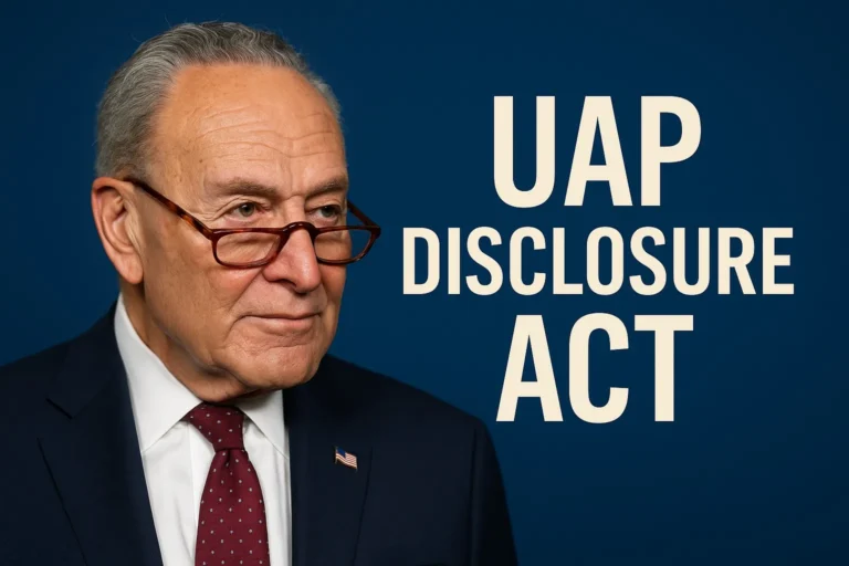 Senador democrata Chuck Schumer, dos Estados Unidos, faz nova tentativa de aprovar UAPDA, para forçar divulgação UAP (Reprodução - X.com - Douglas Dean Johnson)