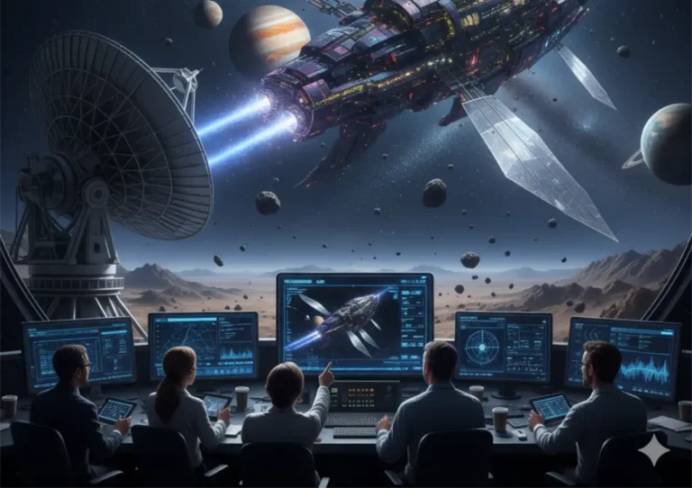 Em preparação para o contato, cientistas apresentam revisão para protocolos de detecção de civilizações extraterrestres inteligentes (Ilustração por IA)