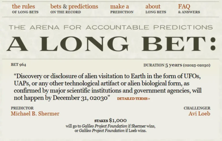 Revelação ou descoberta de extraterrestres está valendo mil dólares (reprodução)