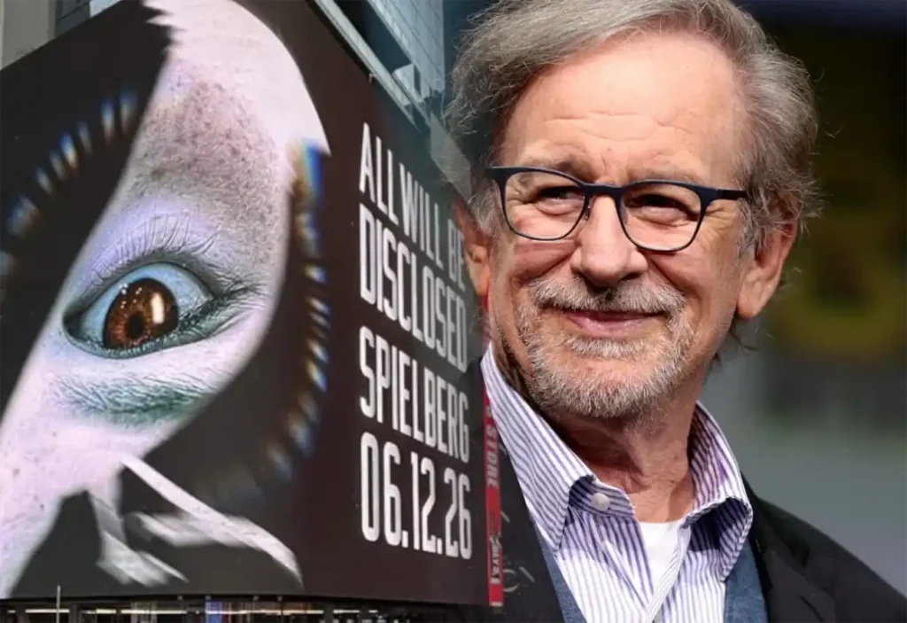 Teaser e trailer de novo filme sobre ETs de Steven Spielberg causam ansiedade na Ufologia 1 Campanha de Disclosure Day, de Steven Spielberg, com temática alienígena, já causa ansiedade na Ufologia (Foto montagem - Instagram/Reprodução/Wikipedia)