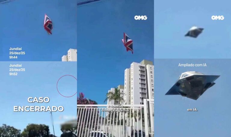 Jorge Uesu Jr mostra que balão, sua suspeita inicial, era de fato a explicação para o objeto filmado em Jundiaí (Reprodução/ Instagram @jorgeuesu)