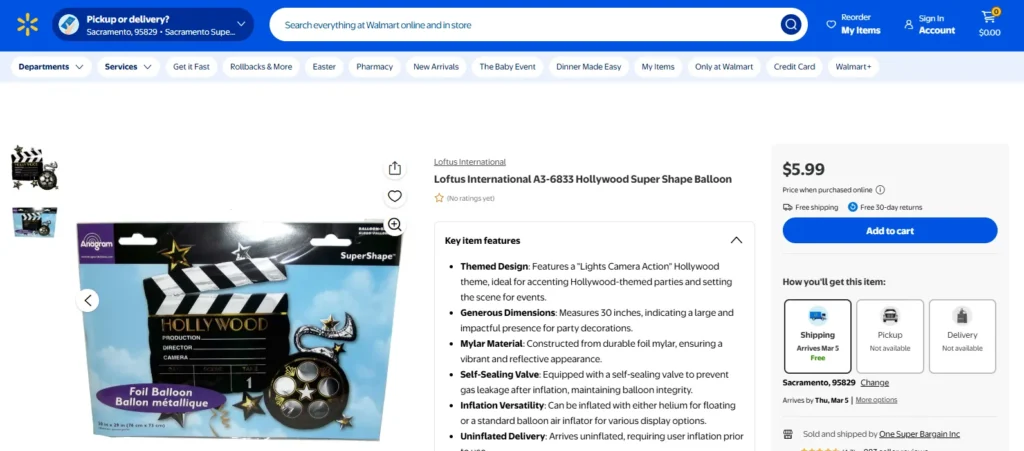 O OVNI de Acapulco é um balão de claquete disponível para compra no Walmart