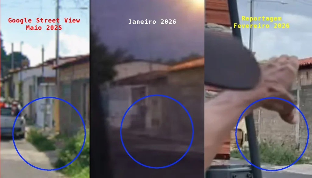 A pegadinha da foto dos "não-OVNIs" de Barras, no Piauí 7 Comparativo calçamento, misteriosamente "limpo" na imagem da testemunha (imagem Portal Vigília)