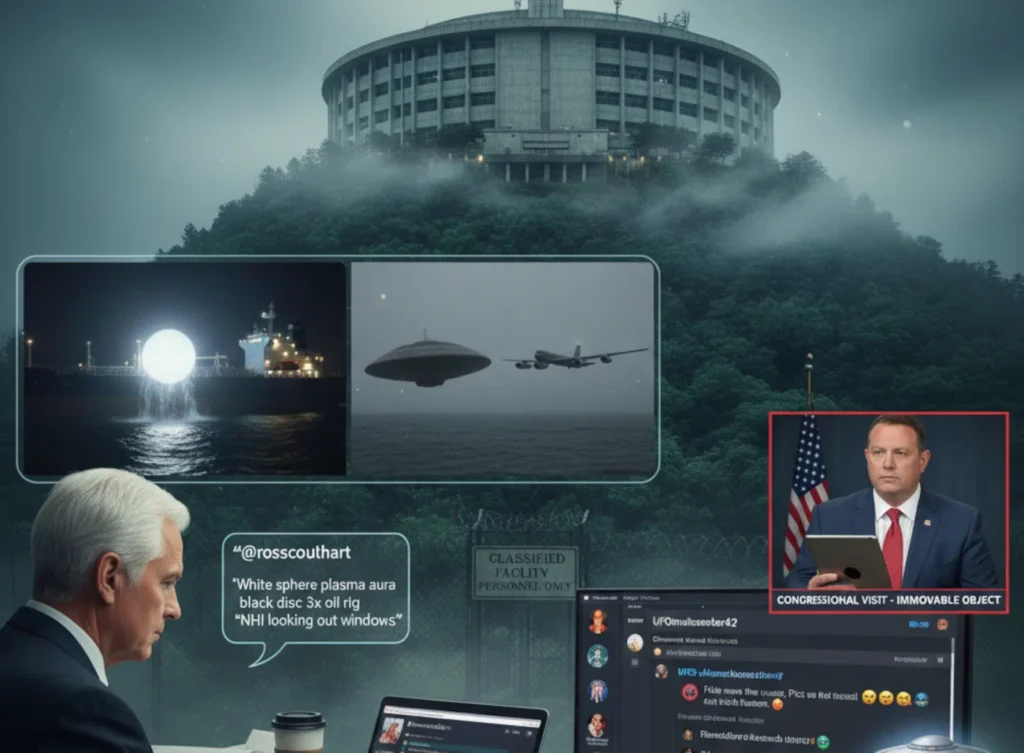 Deputado Burlison, dos EUA, investiga "OVNI gigante" enquanto Coulthart promete novas revelações 1 Deputado Burlison, dos EUA, investiga OVNI gigante enquanto Coulthart promete novas revelações (ilustração por IA)