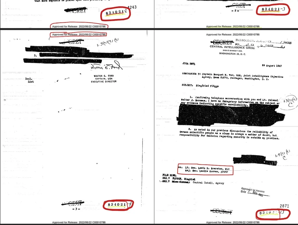 MJ 12 Logic vê relação entre código dos documentos do MJ 12 e 345 páginas papeis da CIA sobre a Operação Paperclip desclassificados apenas em 2022 (Crédito - MJ 12 Logic - Reprodução)