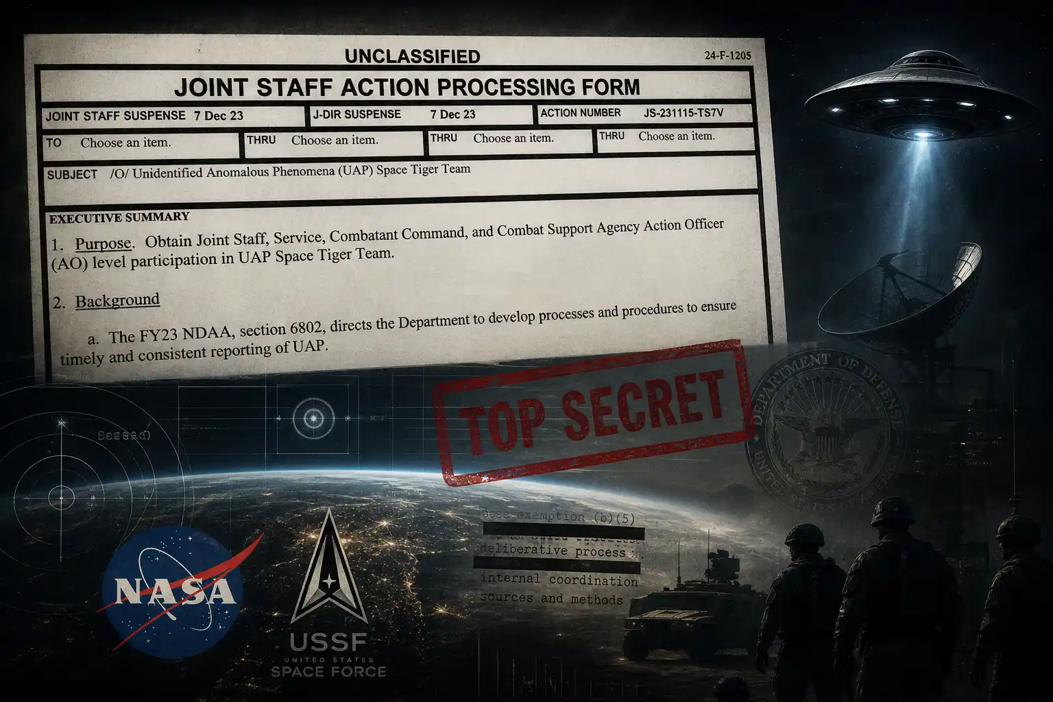 Documentos revelam força-tarefa espacial para UAPs e protocolo da NASA para vida alienígena