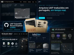 Plataformas digitais ajudam na investigação de fenômenos anômalos não identificados (Montagem de IA)