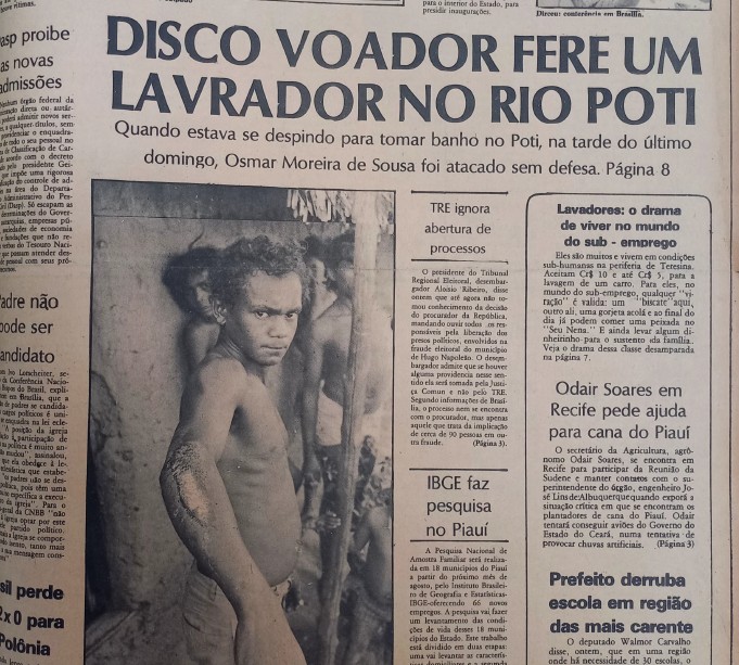 Acervo amplia história do 'chupa-chupa' no Norte brasileiro com antecedentes de OVNIs no Piauí 4 A história de Osmar, que teria queimaduras no braço causadas pelo fenômeno. Reprodução - reportagem 'O Dia' de 28 de julho de 1976