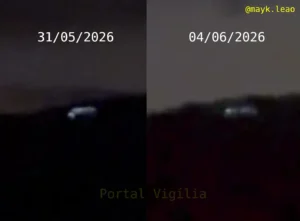 Um comparativo entre a imagem que viralizou em 31 de maio e o vídeo de hoje, 4 de junho (reprodução/Instagram @mayk.leao)