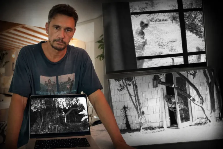 James Franco e seu visitante inusitado - ou como fabricar um viral em tempos de polêmicas sobre UAPs (montagem com imagens do TikTok do ator)