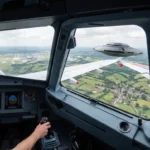 Piloto avista disco voador em Gatwick, no Reino Unido (imagem ilustrativa criada com Gemini IA)