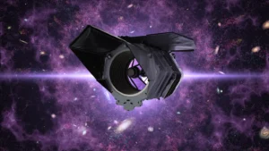 Arte-conceito do Telescópio Nancy Grace Roman depois de implantado em L2 (imagem: NASA)