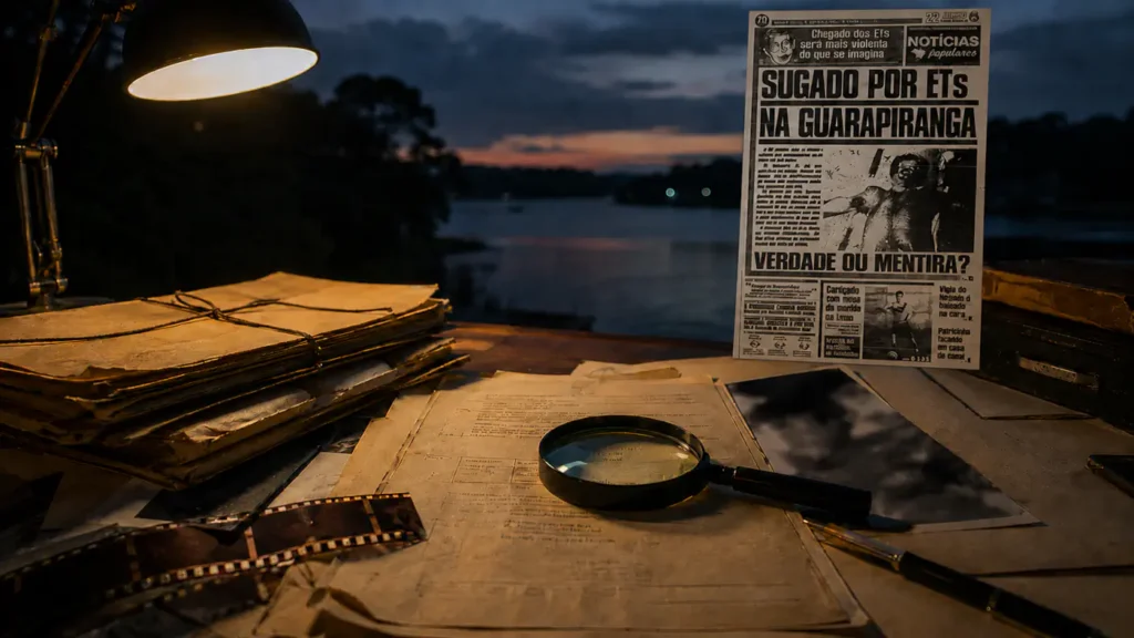 O emblemático caso Billings (Guarapiranga) até hoje assombra várias gerações de entusiastas da Ufologia (criação por IA/fotomontagem)