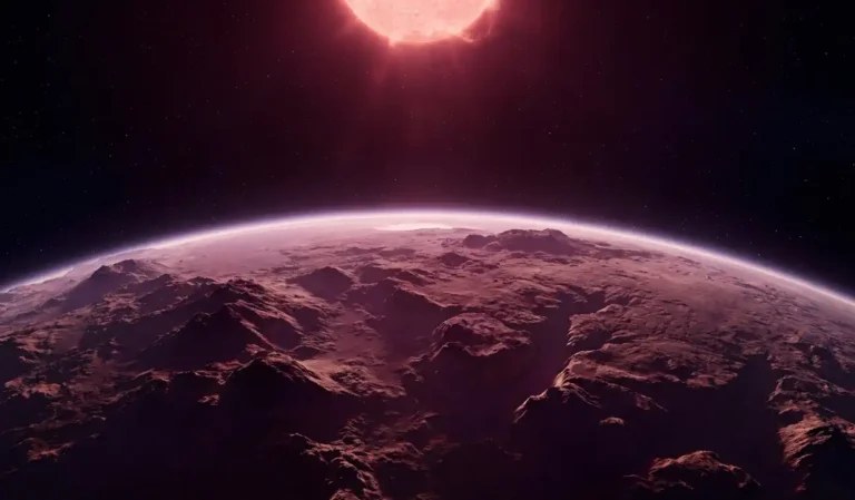 Representação visual de um exoplaneta e sua estrela (Ilustração por IA - Gemini Notebook))